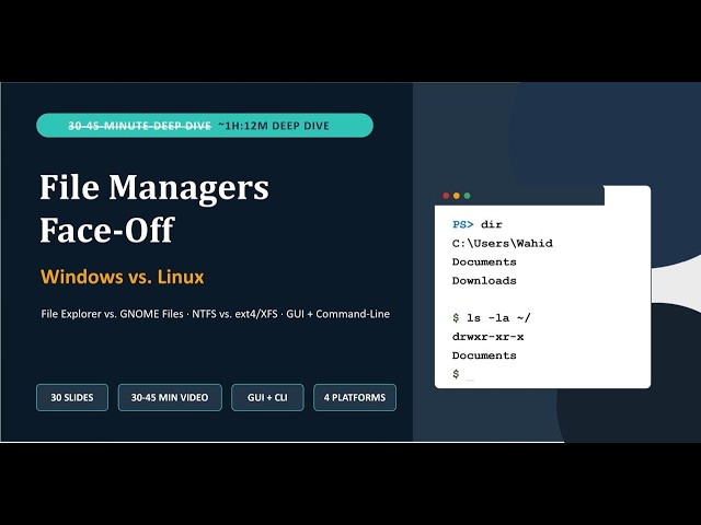File Managers Face-Off: Windows vs. Linux (File Explorer vs. GNOME Files — GUI + CLI Deep Dive)
