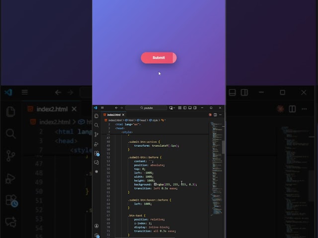 Stunning Submit Button Animation with HTML & CSS 🔥#coding #html#htmlcss #webdevelopment#programming