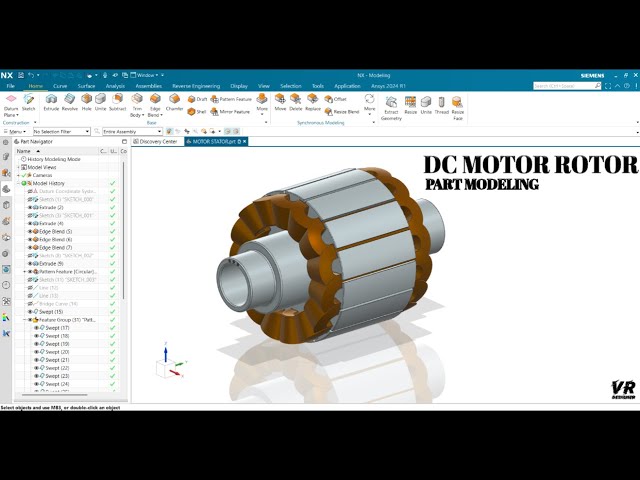 DC MOTOR ROTOR || 3D & PART MODELING || NX SIEMENS