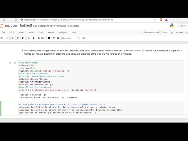 ESTRUCTURAS SECUENCIALES en Python (anaconda3) - Ejercicios 5&6
