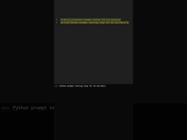 Build a Python Prompt Tester for AI Outputs #shorts