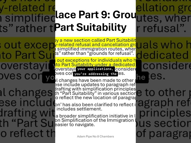 Immigration Rules: The New Part Suitability #immigration #immigrationlaw