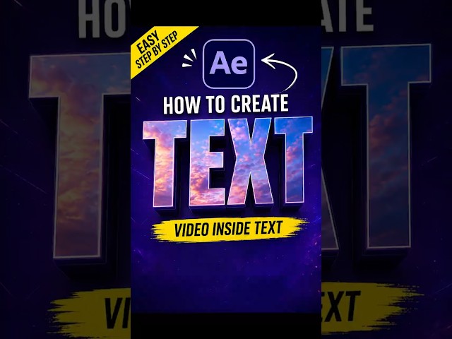How to Create Video Inside Text Effect in After Effects | Easy Beginner Tutorial(2026) #aftereffects