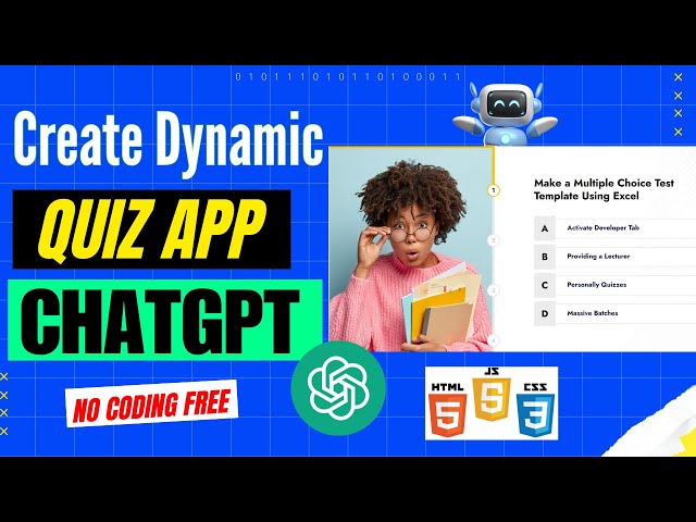Dynamic Quiz App with ChatGPT | HTML , CSS , JavaScript | No Code