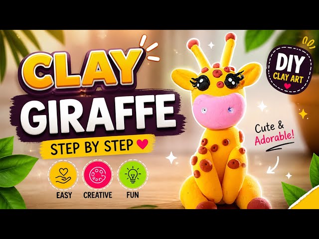 How to Make Cute Clay Giraffe 🦒  | Beginner Friendly Craft@Craftopia_by_Nikita #viral #diy#trending 