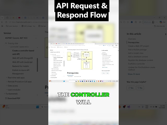 API Request Response Flow Client to JSON #csharp #webapi #shorts