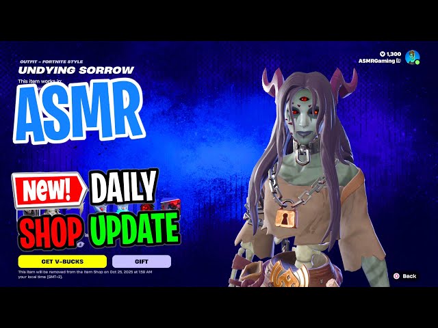ASMR Fortnite Shop Undying Sorrow Skin is Back! Daily Update Today 🎮🎧 Cozy Whispering 😴💤