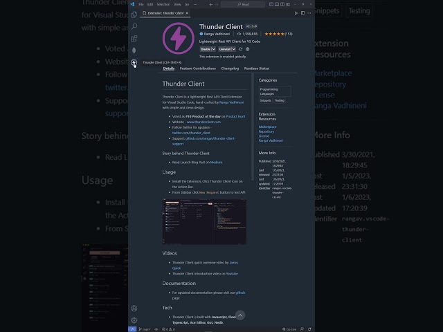 Make API Request Right In The vsCode #shorts