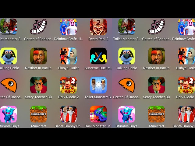 Death Park 2,Scary Teacher 3D,Nextbot In Backrooms,Skibydi Toilet,Dark Riddle 2,Garten Of Banban 4..