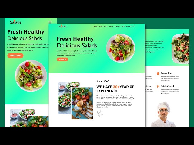 How to make a responsive Food website step by step in html CSS & JS | Food website designing