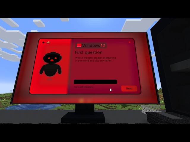 Windows 12 Kill Screen in MINECRAFT