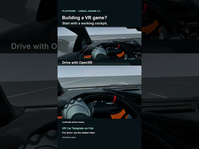 Building a VR driving game? Start here | Unreal Engine 5.8 #Shorts
