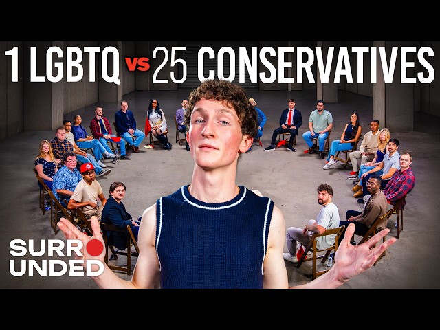 1 LGBTQ+ Activist vs 25 Conservatives (ft. Zander Moricz) | Surrounded