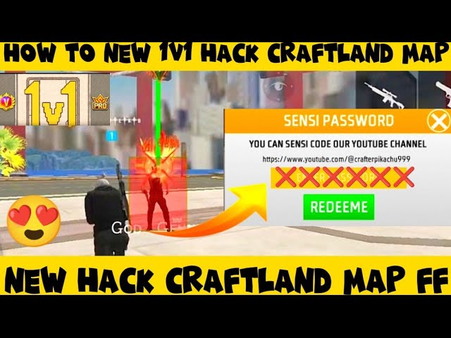 How to new 1v1 hack craftland map code | hack map ff | full video end ||