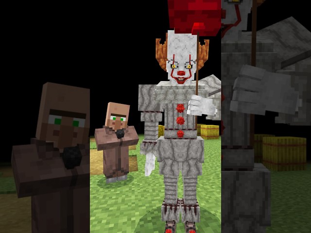 talking villager meets pennywise #minecraft