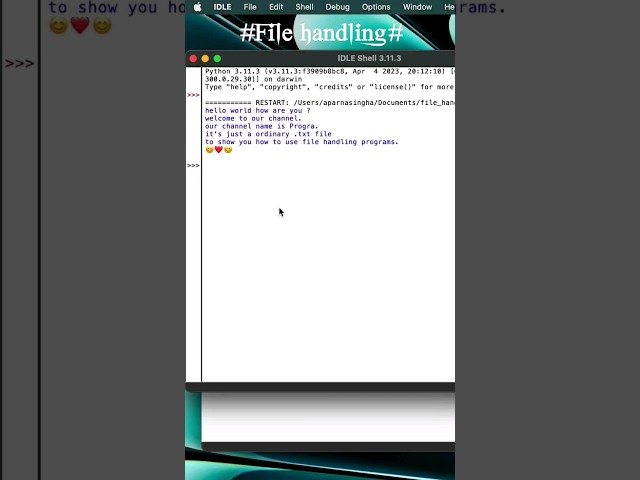 File handling in python #progra #coding #programming #code