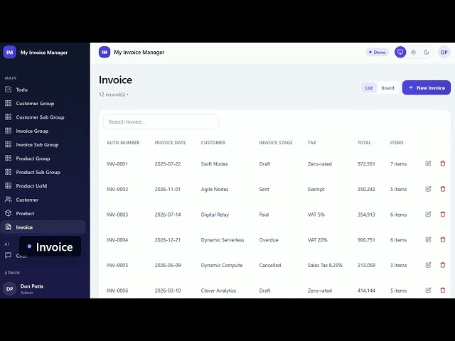 My Invoice Manager - a free app template you own | Ask2App