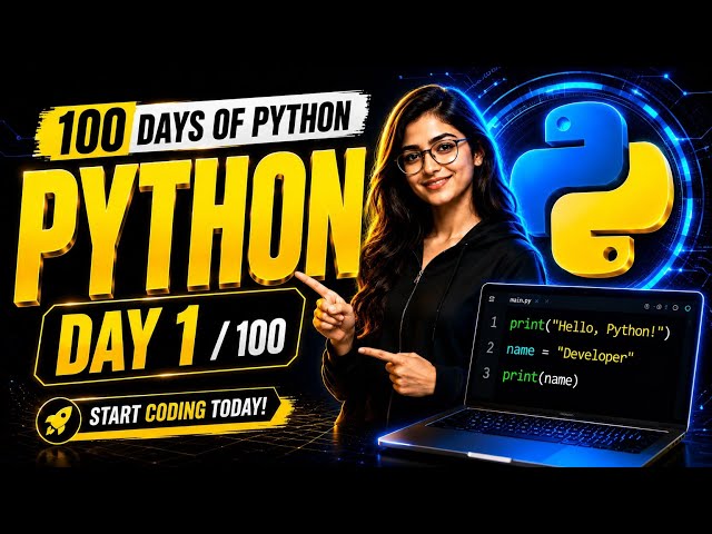 100 Days of Python – Day 1 🚀 | Learn Python From Zero #python 