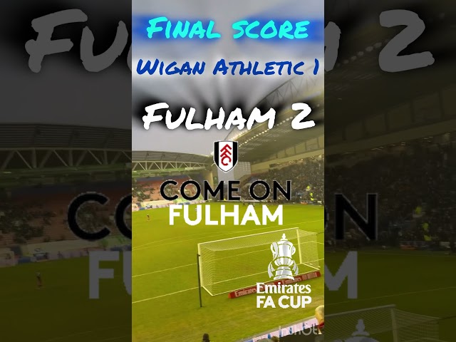 Fulham vs Wigan Athletic #football #facup #fulham #wiganathletic #brickcommunitystadium #wigan #