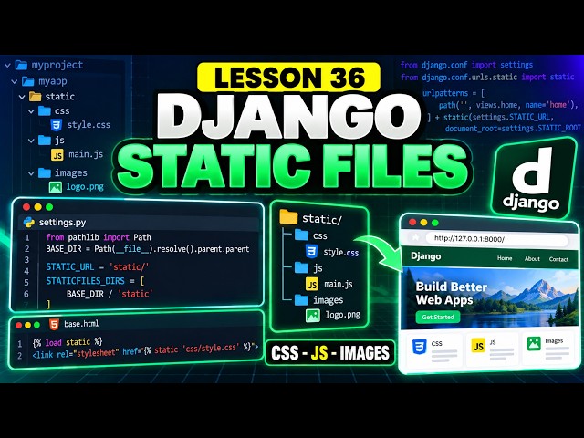 Static Files | CSS, JavaScript & Images in Django | Lesson 36