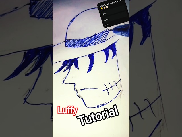 luffy drawing tutorial for beginner's 👆😱🔥💀👆#viral#anime#shorts#fyp#jjk#