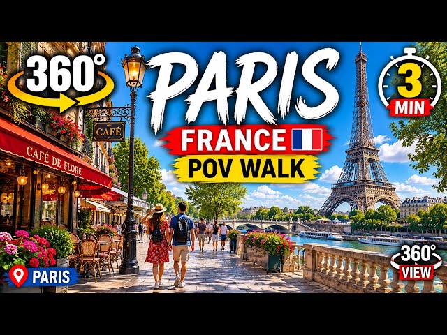 3 Min 360° POV Walk Through Paris, France 🇫🇷 | Explore the City Like You’re There