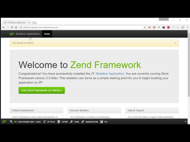 Zend Framework 3 tutorial 8: FlashMessenger across multiple pages with Cookies