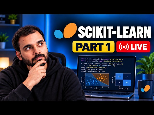 Scikit-learn Masterclass LIVE 🔴 | Machine Learning from Scratch in Python | Part 1 (4 Hours)