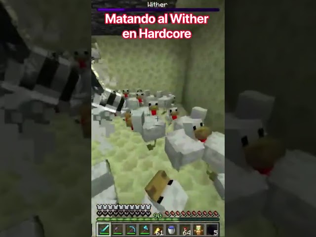 MATANDO AL WITHER EN HARDCORE MINECRAFT!! #shorts #minecraft #minecraftshorts #wither #witherboss