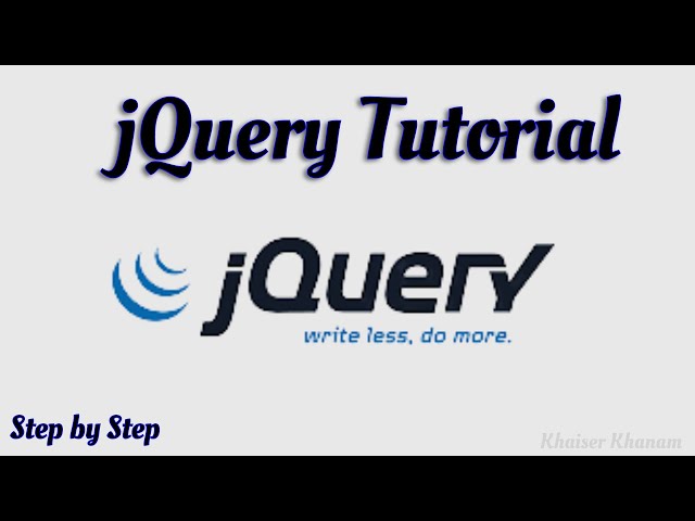 Complete jQuery Tutorial.