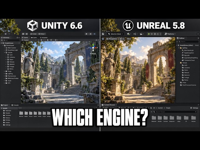 Unity 6.6 vs Unreal 5.8: Which Gets Your Game Built Faster?