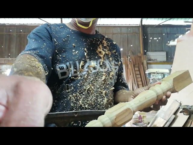 Wood Turning a chair leg Trinidad 🇹🇹