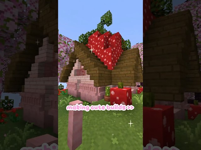 i love making cute builds🥹💖#enchanteddcraft #Minecraft #java #modded #series smp @mc.cheesecake.gg
