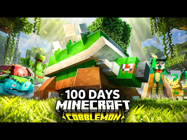 I Spent 100 Days in GRASS-ONLY Pokémon Minecraft Vs my Rival! (Duos Cobblemon)