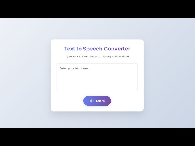 Build a Text to Speech App in 2 Minutes | HTML, CSS & JavaScript Tutorial