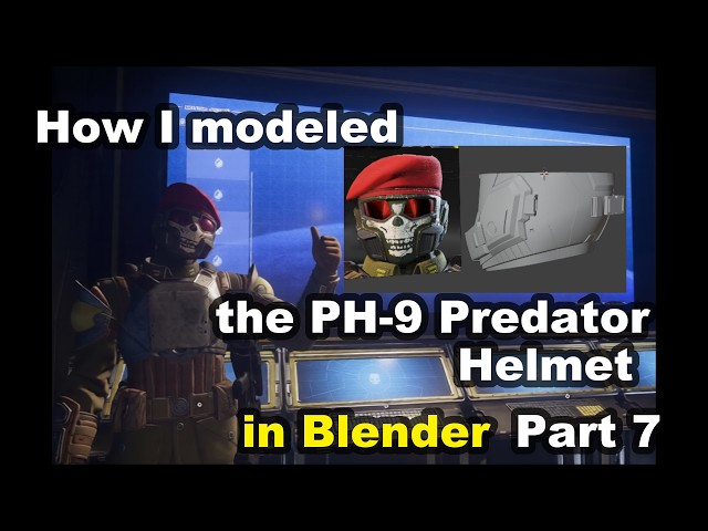 How to Model in Blender: The PH-9 Predator Helmet from Helldivers 2 Part 7