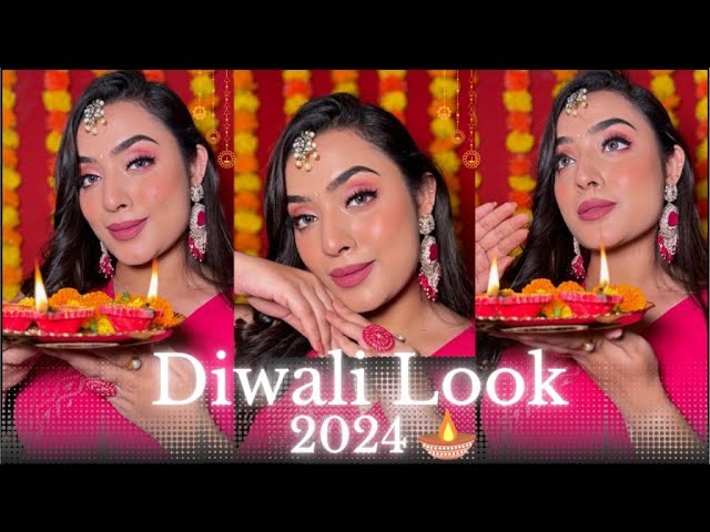 ✨ Glamorous Diwali Look 2024 | Simple Yet Gorgeous Makeup Tutorial for the Festival of Lights! ✨