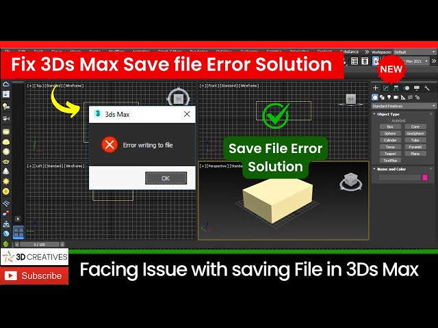 Fix 3ds Max Save As File Error | 3ds Max Save File Problem Solution