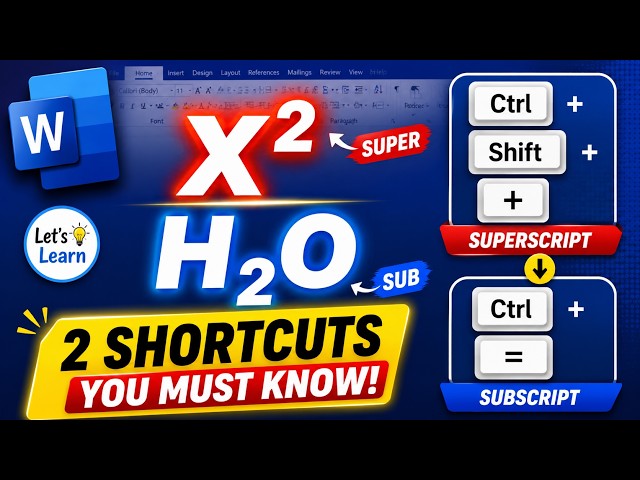 Superscript & Subscript in MS Word | Keyboard Shortcuts + Complete Tutorial #msword #tutorial