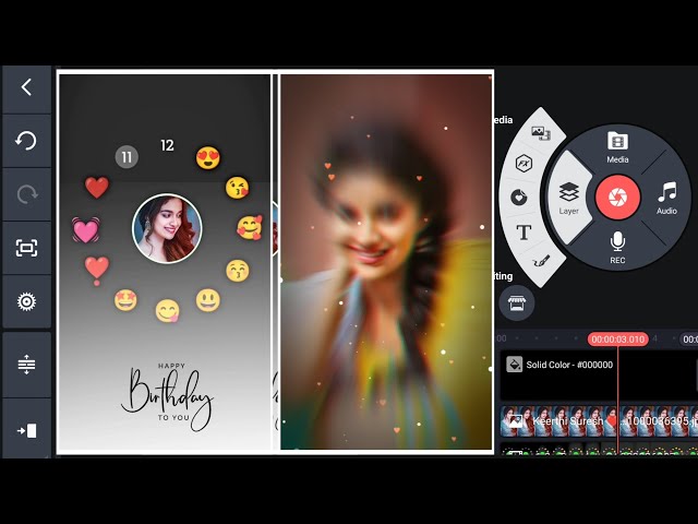 Trending Clock Emoji Birthday Status Video Editing in Kinemaster