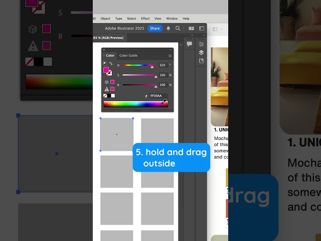 Sample Color Outside the Adobe Illustrator Window #illustratortutorial #eyedroppertool