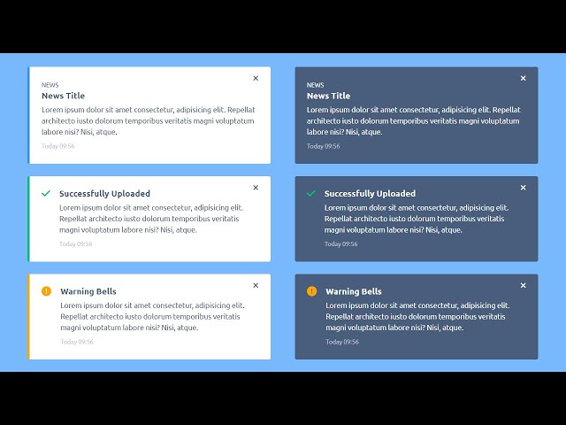 How to create the Notification Bars and Toast Bars Using HTML and CSS