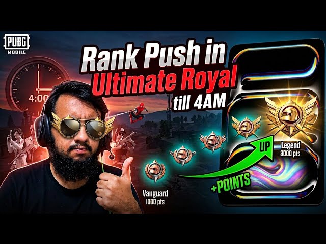 Rank Push in Ultimate Royal Till 4AM🥷🏼!!!🔥PUBG MOBILE🗿LIVE🔴