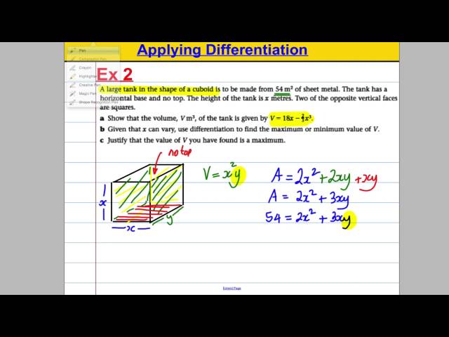 C2 Differentiation (5) - applying in context