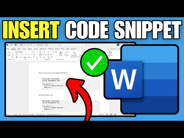 How To Add Code Snippet in Word Document (With Format)