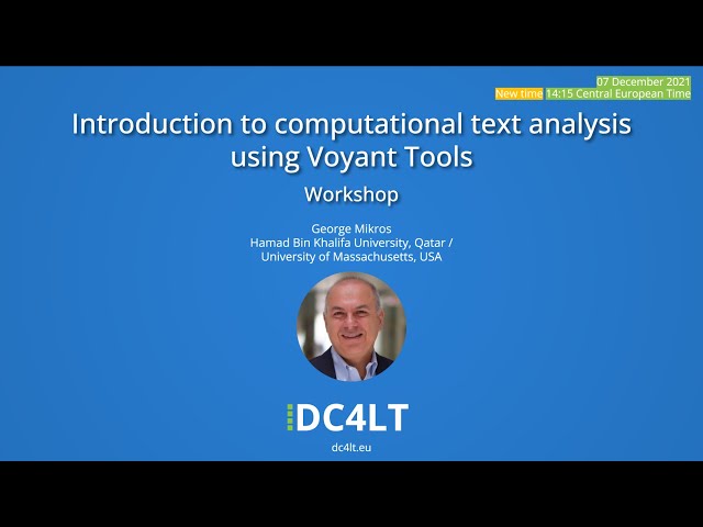 Computational text analysis using Voyant Tools - Digital Language Teaching Global Webinar by DC4LT
