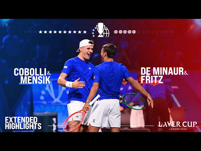 Cobolli/Mensik v de Minaur/Fritz Extended Highlights | Laver Cup 2026 Match 9