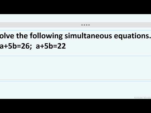 Simultaneous equations