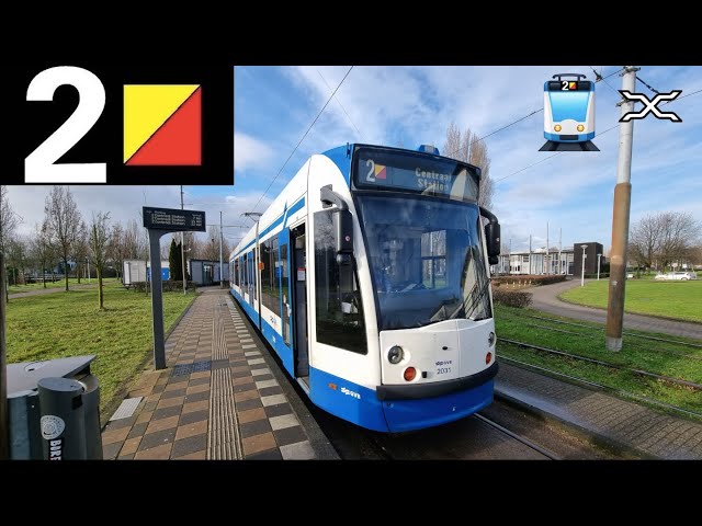 🚊 GVB Amsterdam Tramlijn 2 Cabinerit Centraal Station - Nieuw Sloten via De Lairessestraat Cab Ride