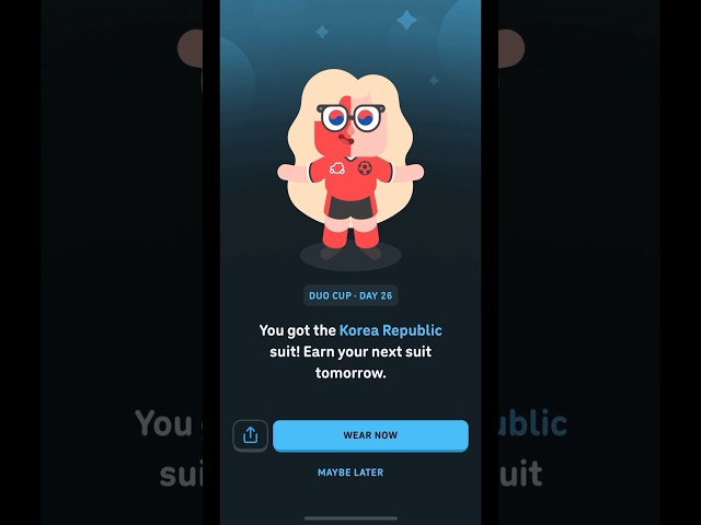 how I got the Duolingo Korea Republic suit FREE #duolingo 🇰🇷